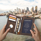 Full Grain Leather Passport Holder Rfid Blocking Travel Passport Wallet Compatib