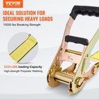 Vevor 4 Pack Ratchet Tie Down Straps 10000 Lbs 2  X 27  Heavy Duty Double J Hook