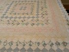 Vintage 40s Feedsack Postage Stamp Patchwork Quilt 62    X 83   