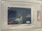 Roger Federer Hand Signed 4x6 Color Photo       Tennis Serve     Jsa psa Slabbed