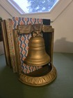 Vintage Gold Cast Metal Bookends Liberty Bell Design