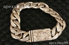 Chinese Asian Old Tibet Silver Hand Cast Dragon Statue Man Bracelet Jewel Gift