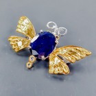 New Jewellery 12ct   Blue Sapphire Brooch 925 Sterling Silver   nb26373