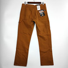 Dickies Pants Men 32x32 Brown Regular Fit Duck Canvas Carpenter Utility Flex New