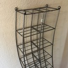 Wave Cd Tower Gray Metal Wire Ball End Double Wide Storage Rack Stand Holder 53   