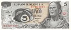 Mexico  5  Pesos  27 10 1971  Series 1r Prefix R  Uncirculated Banknote Met