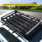 Black Aluminium Roof Rack Basket Tray Luggage Cargo Carrier With Bars Xl-b