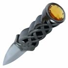 Dagger   9  Celtic Twisted Dirk Scottish Sgian-dubh Knife Amber With Scabbard
