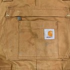 Carhartt Bib Overall Men Medium Short Brown Loose Fit Duck Insulated Double Knee