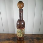 Vintage Italian Leather Wrapped Liquor And Wine Bottle 