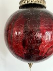 Vintage Red Glass Swag Lamp Mid Century Modern Light Fixture Ceiling Chain Mod