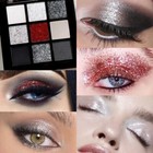Smokey Black Red Eyeshadow Palette9 Colors Dark Shimmer Matte Metallic Makeup P
