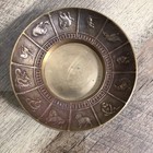 Vintage Brass Zodiac Horoscope Astrology Jewelry Trinket Dish Small 4 