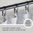 U-shape Rustproof Double Shower Hooks  Matte Black  Set Of 12