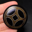 Tibetan Buddhism Agate Inlaid Silver Wire Wealth Coins Dzi Bead Pendant G1468