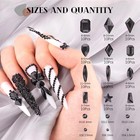 3220pcs Black Glass Nail Rhinestones 120pcs Multi Shapes Flatback Gems Crystal  