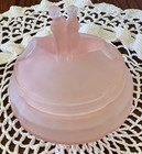 Art Deco 1930 s Frosted Pink Dresser Twins Powder Jar dresser Box