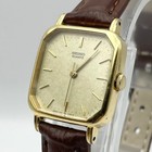 Seiko Vintage Ladies Watch Thin Gold Square Working Condition