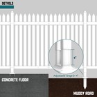 Outdoor 24-36   Tall Vinyl Picket Fence Pvc Panel Yard Garden Home Decor W  Pole