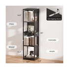 Glass Display Cabinet  4-tier Curio Cabinets With 3 Color Lights For Collecti   