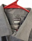 Van Heusen Men s Wrinkle Free Gray Herringbone Regular Fit Dress Shirt 18 34 35