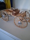 Handcrafted Wood Folk Art 1857 Holt Dust Buggy Wagon Miniature Model Vintage