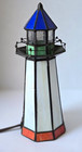 Vintage Stained Glass Light House Tiffany Style 10  Night Light Lamp