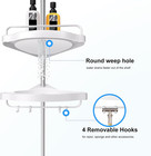Corner Shower Caddy Tension Pole  Adjustable Stainless Steel Shower Organizer Wi