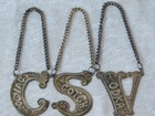 Antique Victorian 3 Coin Silver Cognac Vodka Liquor Decanter Bottle Label Tags