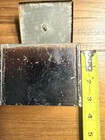 Antique Primitive Black Japanned Tin Wall Match Safe Box Cab   Hinged Lid C1900