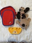 Authentic Pound Puppies Vintage 1985 Dog Plush Brown Spots Tonka Case And Bowl