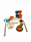 Mini Kids Kitchen Playset Cooking Pots Pans Utensils Pretend Play Food Toy