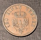 1872-a Xf Prussia  German State  3 Pfenning  Copper Coin  Km  482