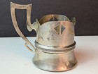 Antique Imperial Russian Wwi 1914 Art Nouveau Tea Cup Holder Silver Engraved