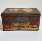 King George Vi Queen Mother Elizabeth I Tin Red Coronation Souvenir Vtg 1937