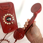 1999 Vintage Pollyflame Red Grand Wall Phone Retro Push Button Telephone Tested