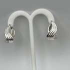Sterling Silver Freeform Dangle Earrings Lightweight Made In Italy