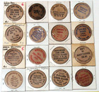 Lot Of 16 Vintage Wooden Nickels All Different Tokens  Wood Coin Collection  14