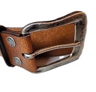 Levi Strauss Signature Men s Size 36 Brown Leather Belt Silver Distress Buckle