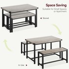 Kitchen Dining Table Set For 4 People Dinner Table With 2 Bench For Dining Room