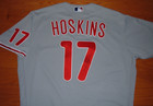 Philadelphia Phillies Rhys Hoskins 2020 Game Worn Used Jersey Brewers Guardians