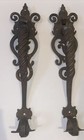 Antique Bronze brass Door Handle Pulls Pair Gothic Architectural Hardware 15   