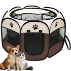 Folding Pet Playpen Portable Cat Dog House Octagonal Cage Kennel Fence Indoor