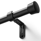 Adjustable Black Curtain Rod 33-91 Inch  Metal Window Treatment Rods  Easy Insta