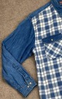 Big John Men s Vtg Checker Button Up Long Sleeve Denim Shirt Size Large