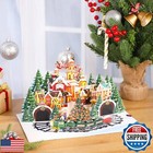 Pop Up Christmas Card  3d Night Town Christmas Cards  Handmade Christmas Card