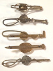 Vintage Intaglio Glass Horse Tie Bar-clip  And Pins