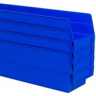 24 Pack Plastic Shelf Bins Heavy Duty Storage Bins For Garage Closet Drawer Blue