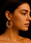 Tailed Filigree Earrings    Tribal Gypsy Jewelry  Ethnic Drop Hoops  Unique
