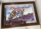 Vintage Budweiser    salutes The U s  Navy    Framed Mirrored Beer Sign 28   x20   